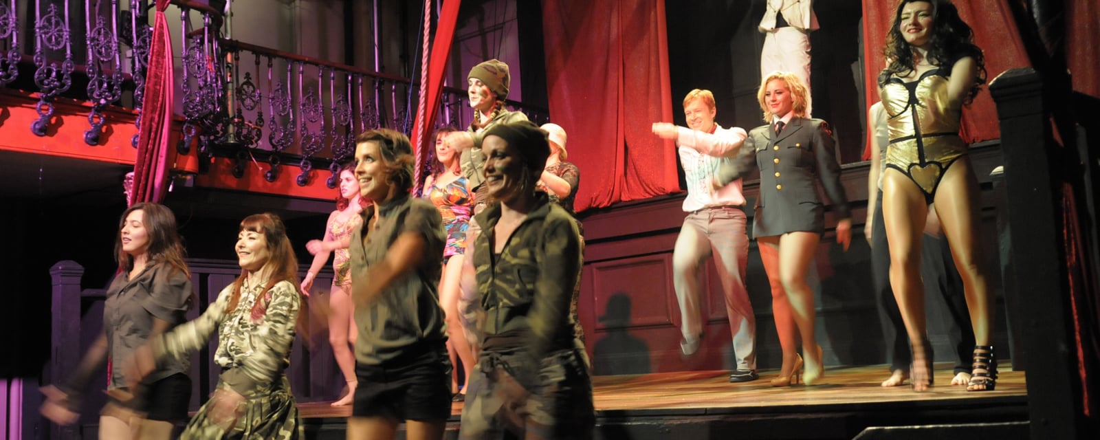 The FUN company fill the Hoxton Hall stage in a high-energy ensemble dance